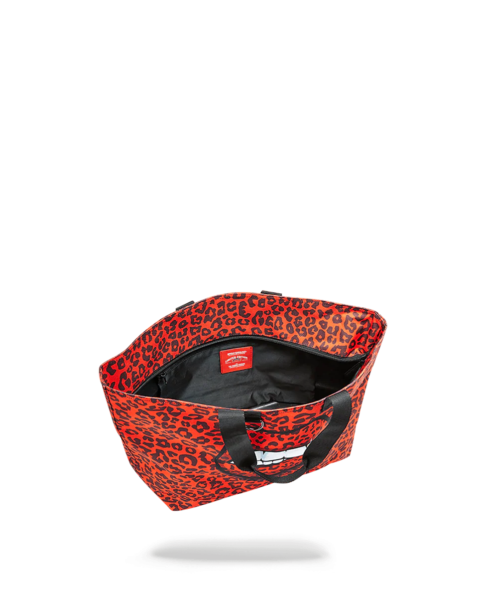 RED LEOPARD LIPS TOTE - Image 3