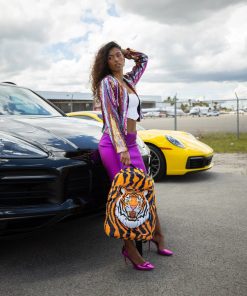Alternative view of TIGER COZY VELOUR FUR BACKPACK