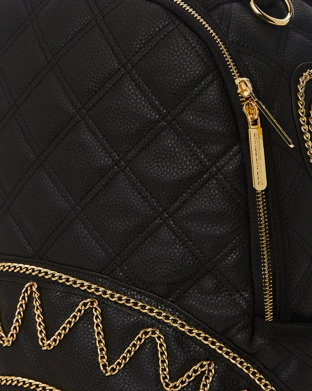 NOIR QUILT GOLD CHAIN SHARK BACKPACK (DLXV) - Image 9