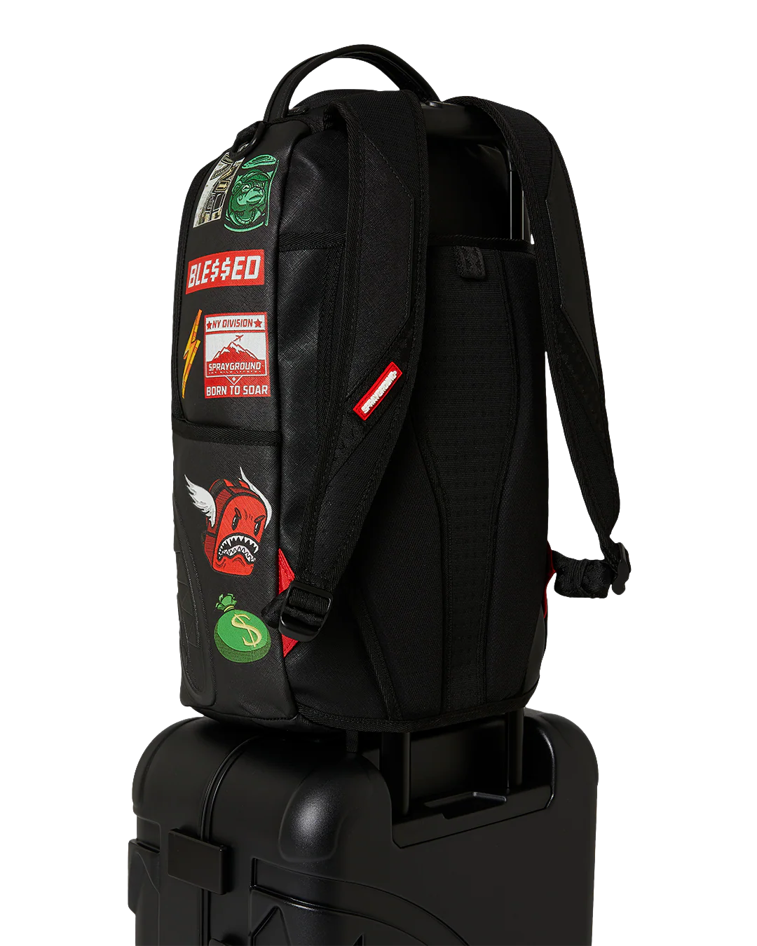 THE JOURNEY BEGINS SHARKITECTURE CARRY-ON LUGGAGE BLACK WITH EXTRA STICKERS - Image 14