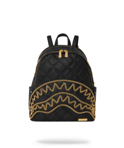 NOIR QUILT GOLD CHAIN SHARK SAVAGE BACKPACK