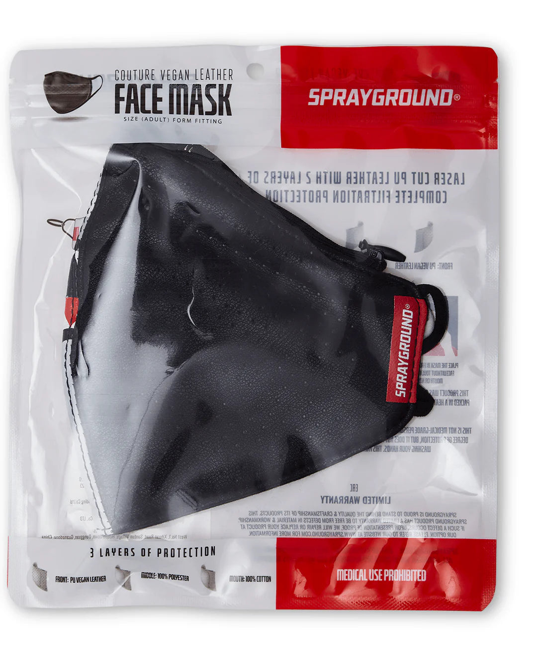 DAMAGE CONTROL STASH POCKET VEGAN LEATHER FACE MASK - Image 8