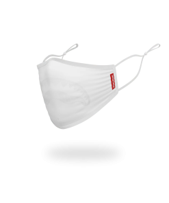 Alternative view of ADULT WHITE ON WHITE SHARK FORM-FITTING FACE MASK