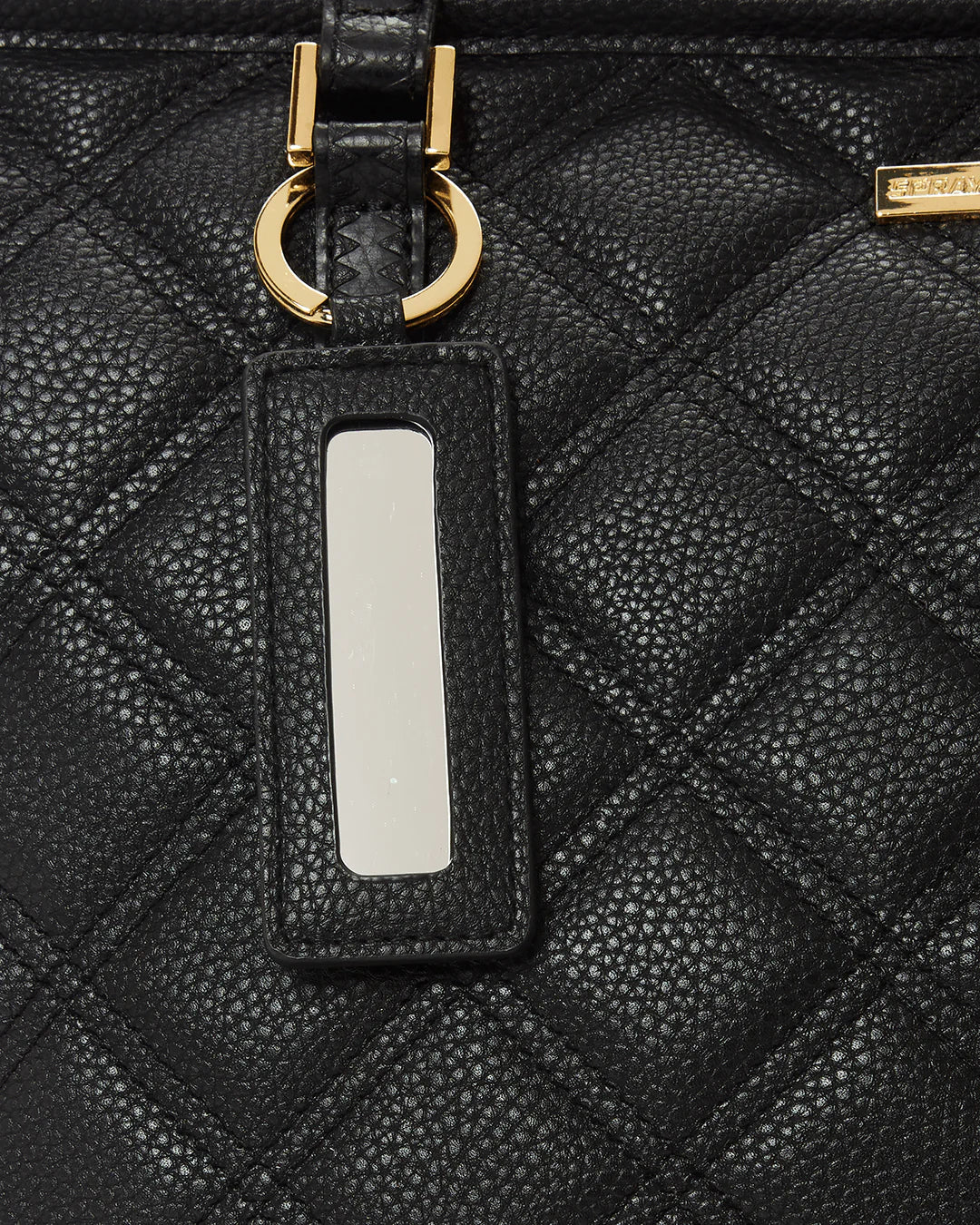 NOIR QUILT GOLD CHAIN SHARK TOTE - Image 9