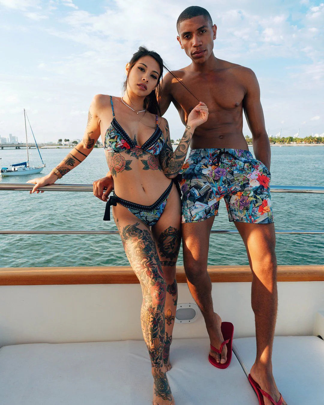 FLORAL MONEY SHOTO SWIM TRUNKS - Image 9