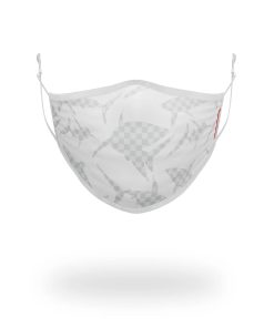 SHARK CHECK (WHITE) FACE MASK