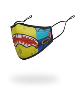 Alternative view of ADULT SPONGEBOB OG SHARK FORM FITTING FACE-COVERING