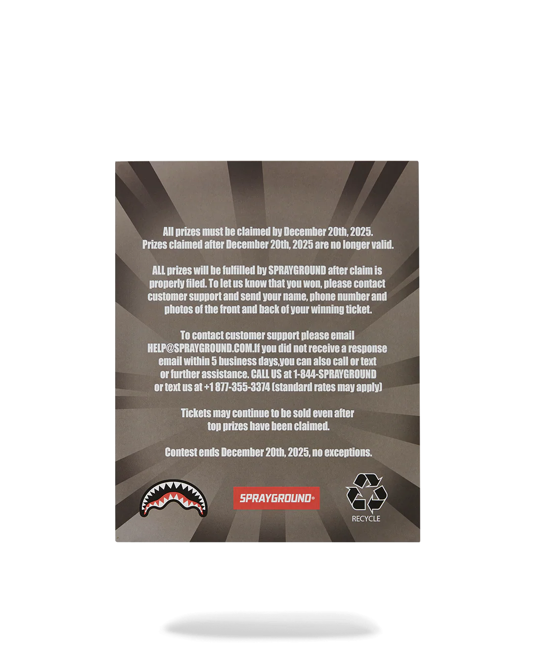 SPRAYGROUND SCRATCH OFF PLAYING CARD - WIN A BACKPACK, MONEYBEAR OR LUGGAGE! - Image 9