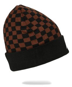 Alternative view of GOLD CHAIN CHECK BEANIE