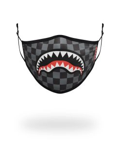 ADULT SHARKS IN PARIS (GREY) FORM FITTING FACE MASK