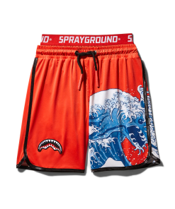 KIDS JAPAN WAVE SWIM TRUNKS (RED)