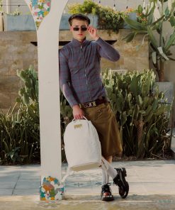 Alternative view of GOLD BRICK LUXE WHITE BACKPACK
