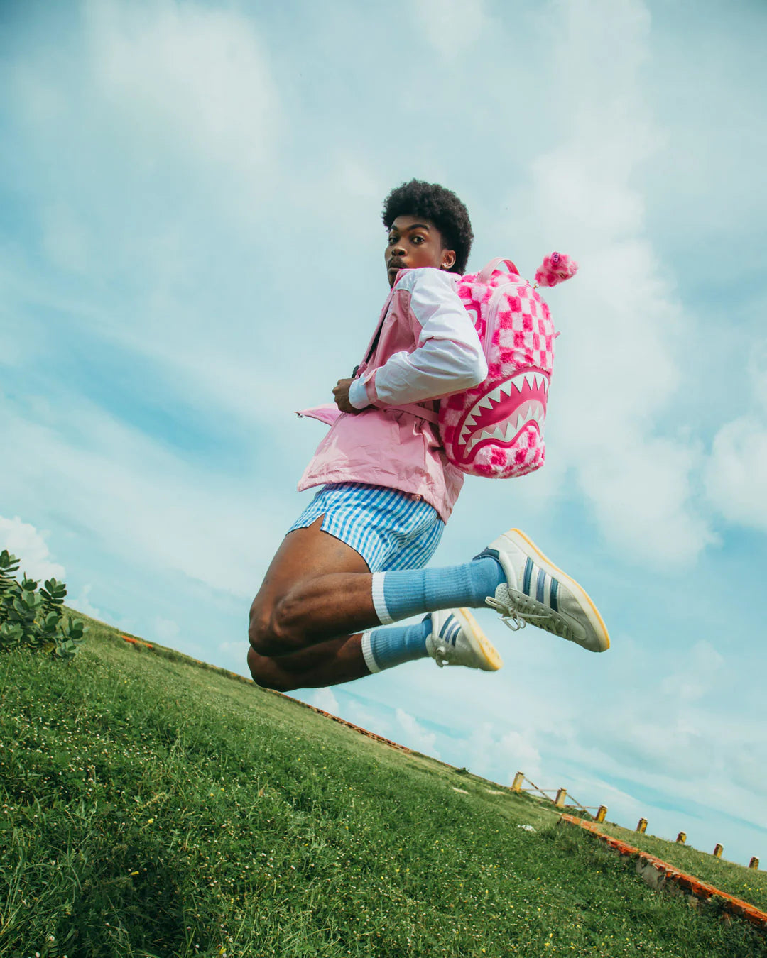 FURZILLA SHARK (PINK CHECK) BACKPACK - Image 6