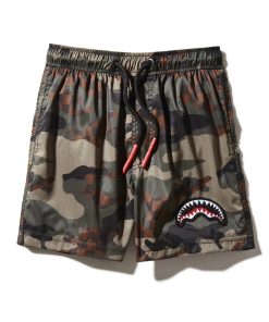KIDS CAMO CHECKERED SWIM TRUNKS