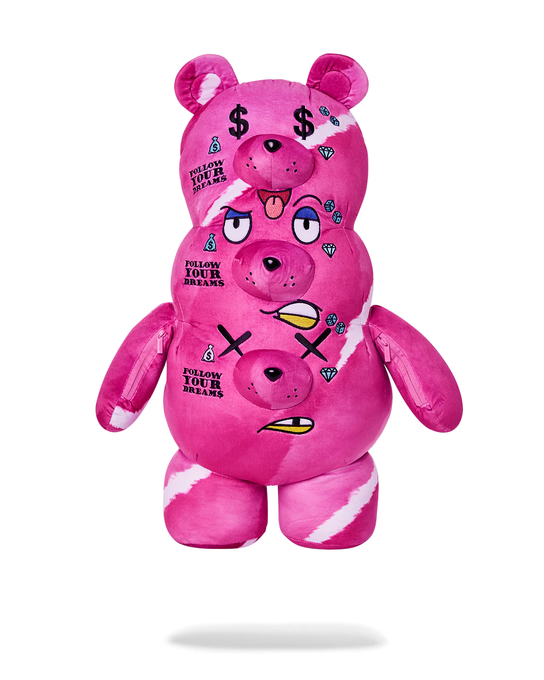 THE 3 HEADED BEAR PLUSH TEDDYBEAR BACKPACK