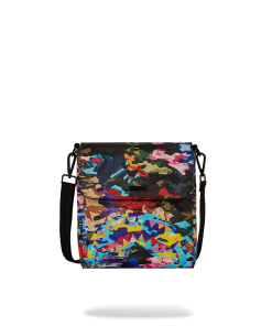 SLICED AND DICED CAMO MESSENGER SLING BAG