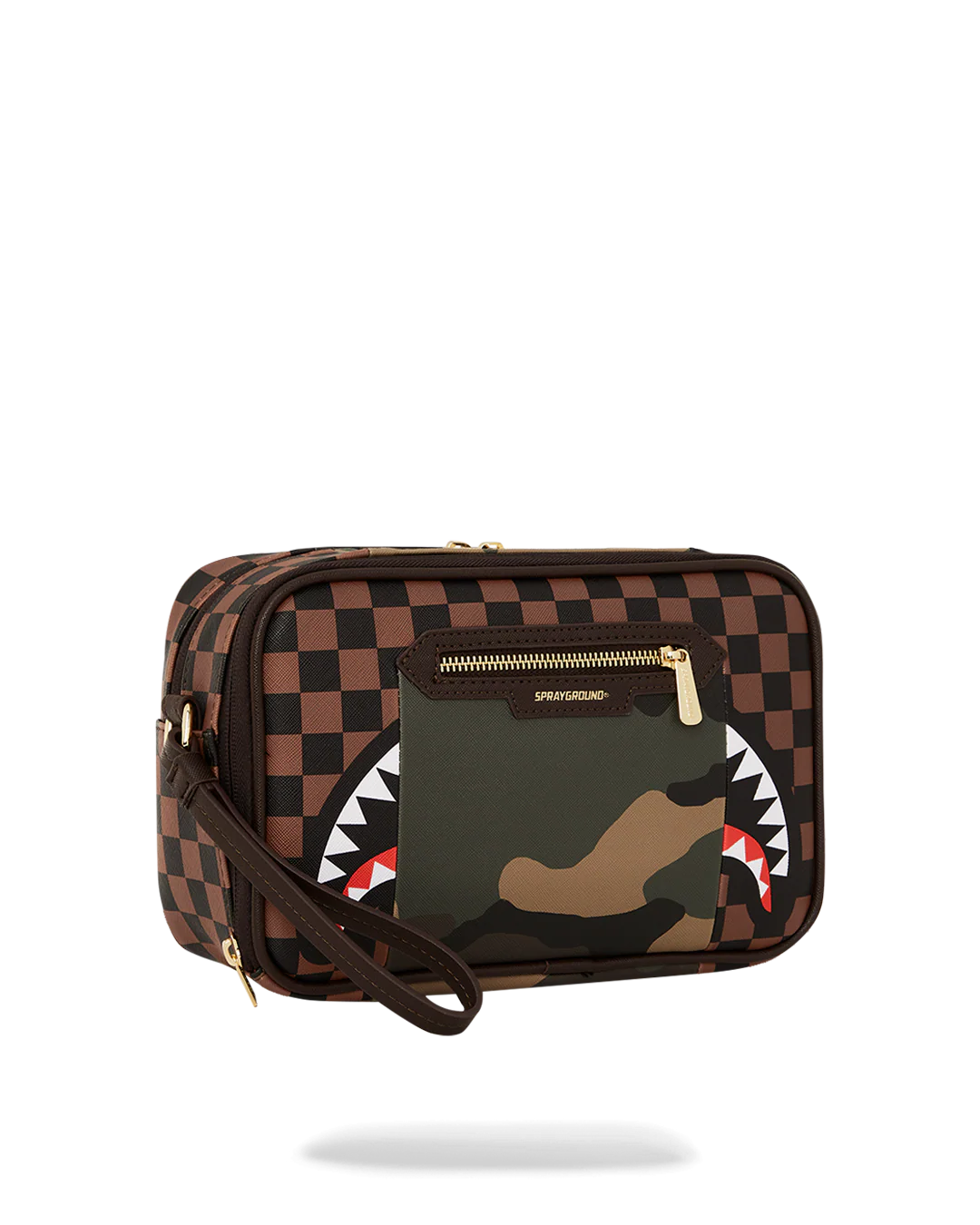 EXTERIOR GOLD ZIP POCKET SHARKS IN PARIS TOILETRY BRICKSIDE BAG - Image 2