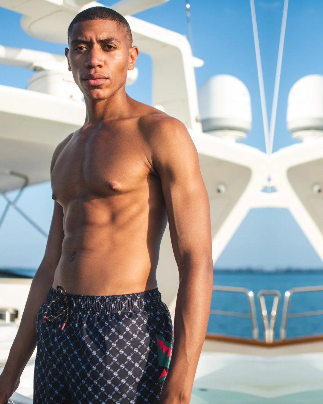 MIDNIGHT MONEY PATTERN SHOTO SWIM TRUNKS - Image 4