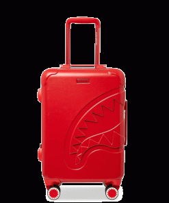 MOLDED SHARKITECTURE RED HARDSHELL CARRY-ON LUGGAGE