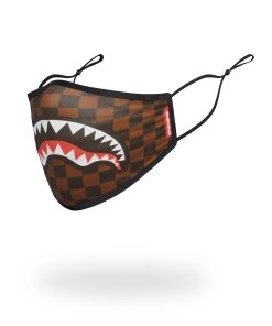 Alternative view of SHARKS IN PARIS (BROWN) FORM-FITTING MASK