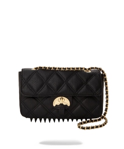NOIR QUILT GOLD CHAIN SHARK HANDBAG