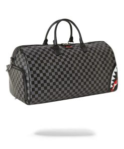 Alternative view of SHARKS IN PARIS (BLACK CHECKERED EDITION) DUFFLE