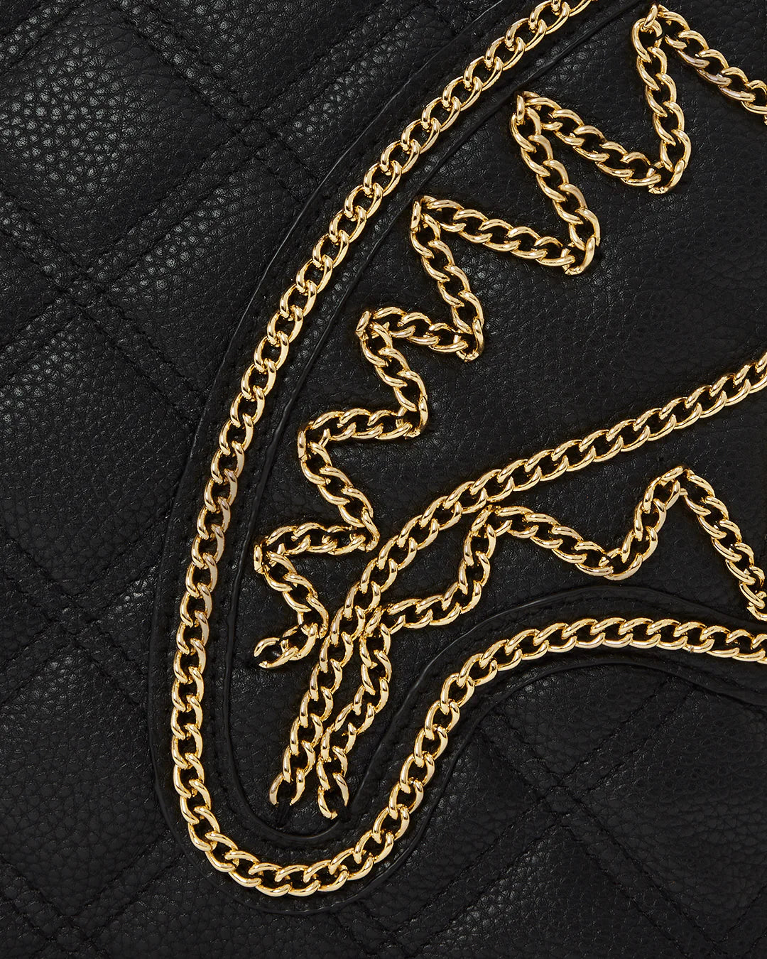 NOIR QUILT GOLD CHAIN SHARK TOTE - Image 13