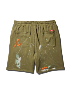 Alternative view of PAINT SPLAT KNIT SHORTS (GREEN)