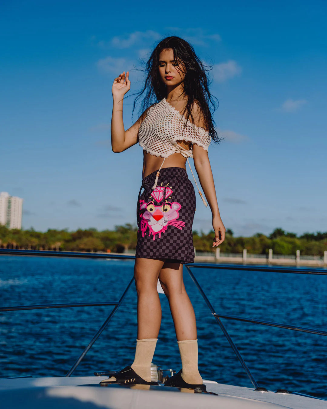 PINK PANTHER DIAMOND SHARK SWIM SHORTS - Image 9
