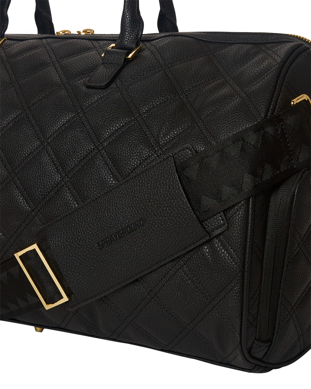 NOIR QUILT GOLD CHAIN SHARK DUFFLE - Image 13