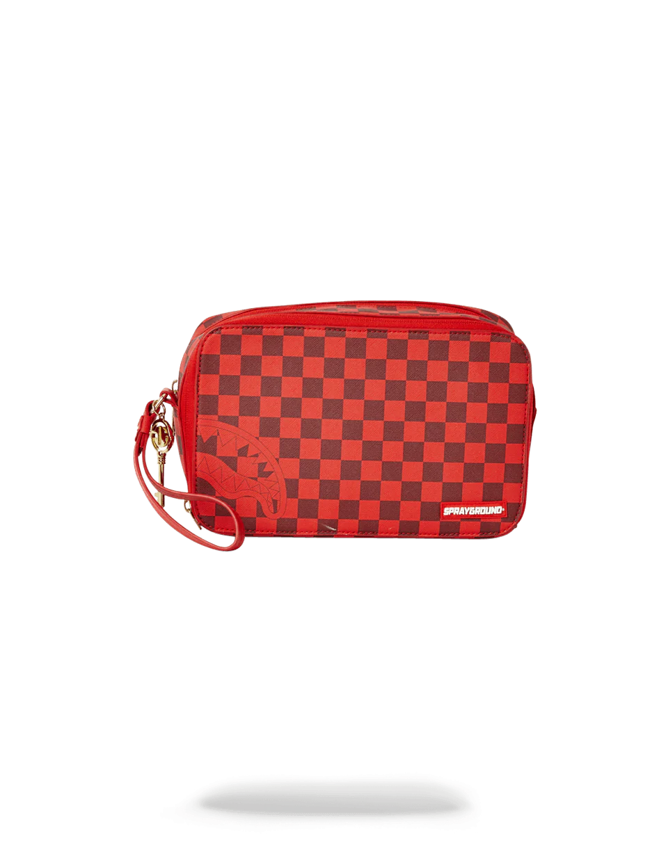 SHARKS IN PARIS RED TOILETRY AKA MONEY BAGS