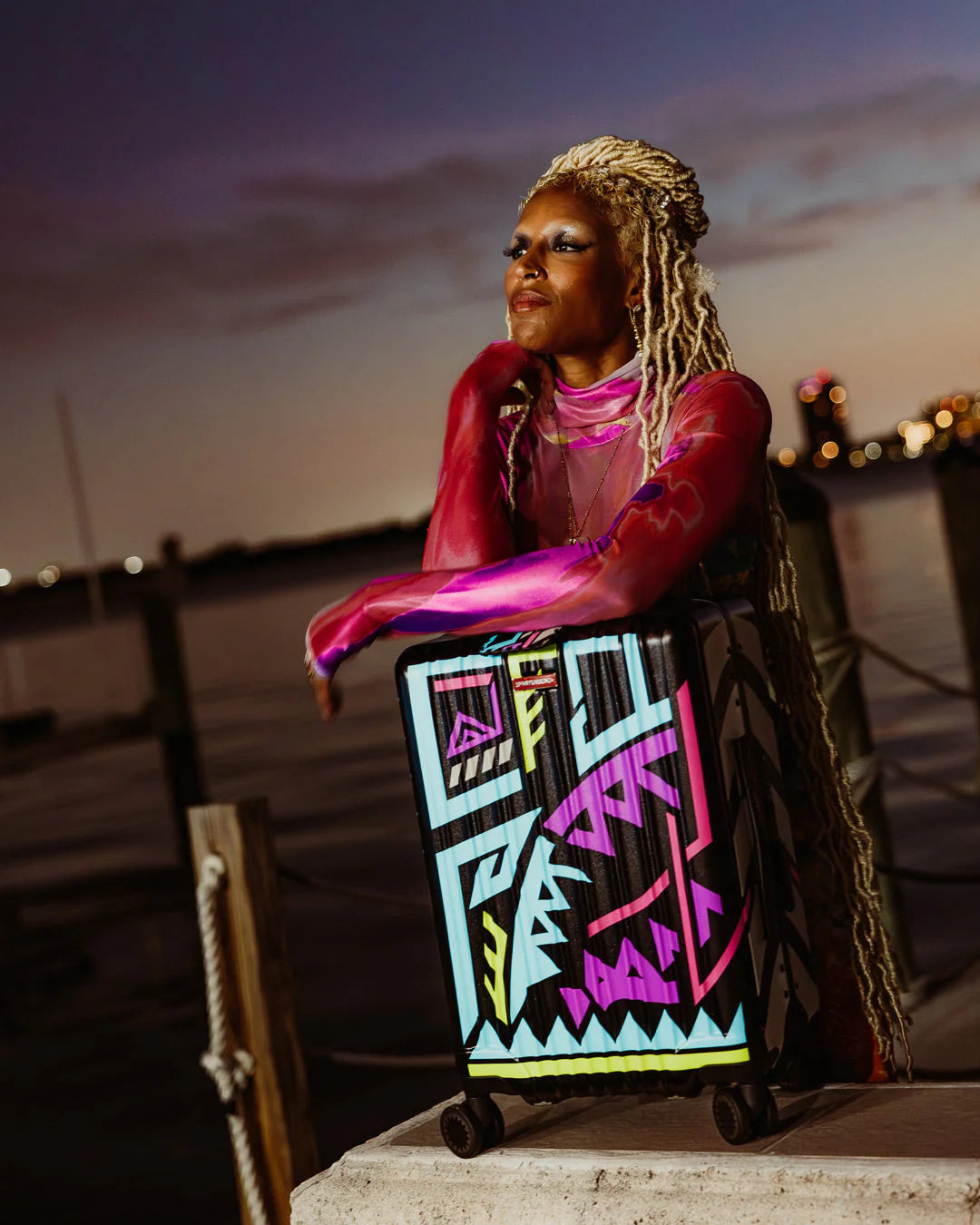 A.I. PATH TO THE FUTURE III HARDSHELL CARRY-ON LUGGAGE - SANDFLOWER COLLAB - Image 6