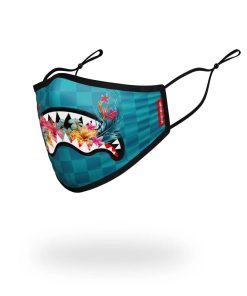 Alternative view of ADULT BLOSSOM SHARK FORM FITTING FACE MASK