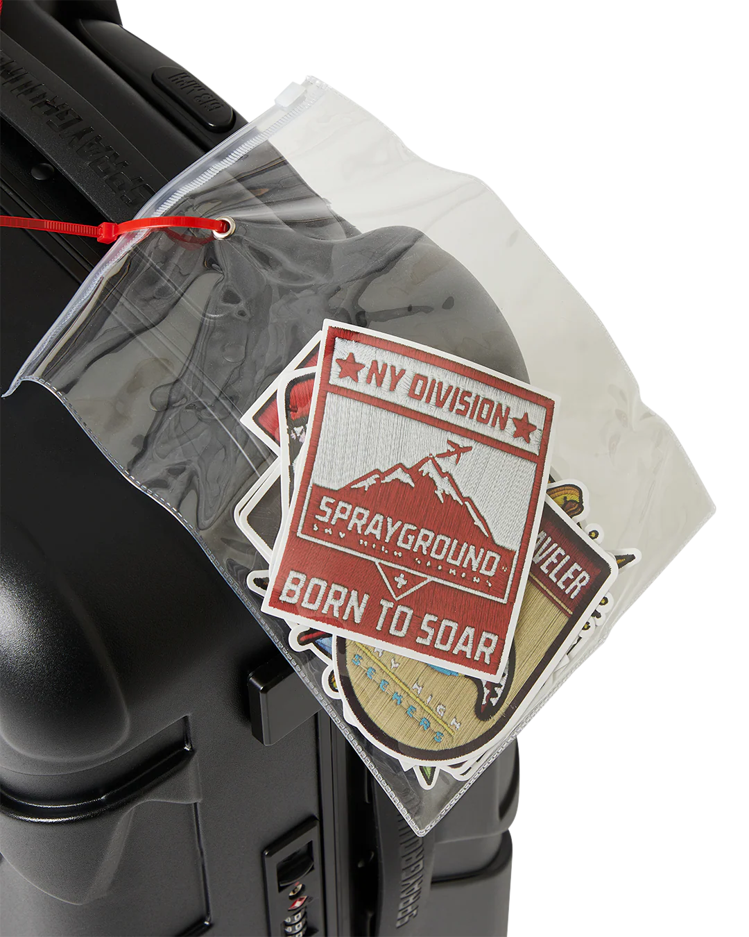THE JOURNEY BEGINS SHARKITECTURE CARRY-ON LUGGAGE BLACK WITH EXTRA STICKERS - Image 9