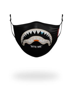 BITE ME SHARK (BLK) POLYESTER FACE MASK