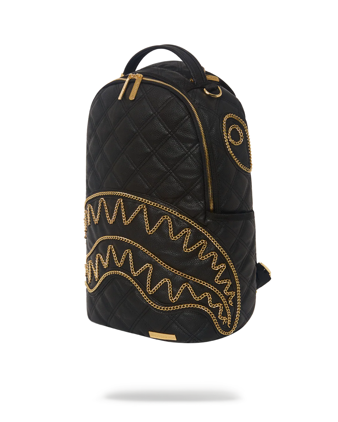 NOIR QUILT GOLD CHAIN SHARK BACKPACK (DLXV) - Image 2
