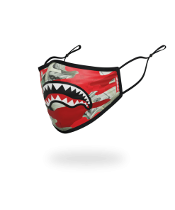 Alternative view of ADULT MONEY CAMO (RED) FORM-FITTING FACE MASK