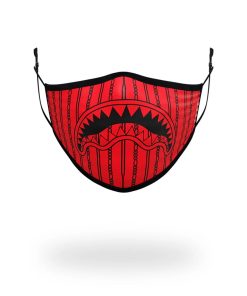 ADULT REVERSE SHARKS IN PARIS (RED) FORM FITTING FACE MASK