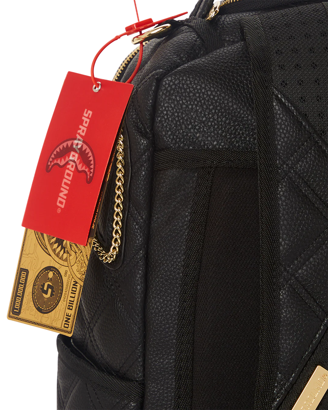 NOIR QUILT GOLD CHAIN SHARK BACKPACK (DLXV) - Image 11