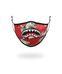 ADULT MONEY CAMO (RED) FORM-FITTING FACE MASK
