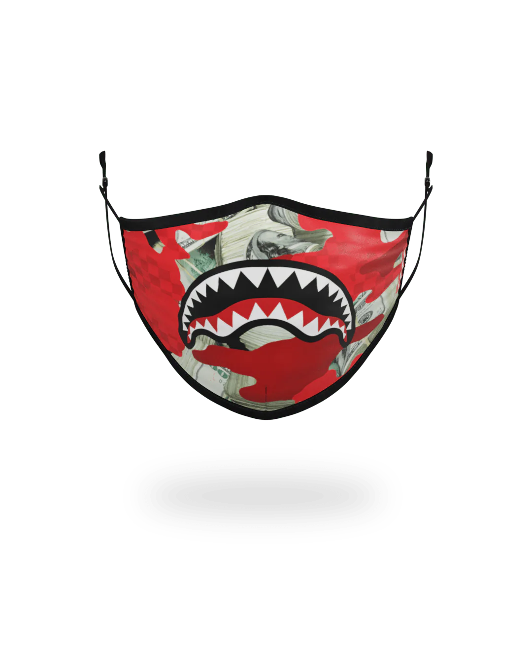 ADULT MONEY CAMO (RED) FORM-FITTING FACE MASK
