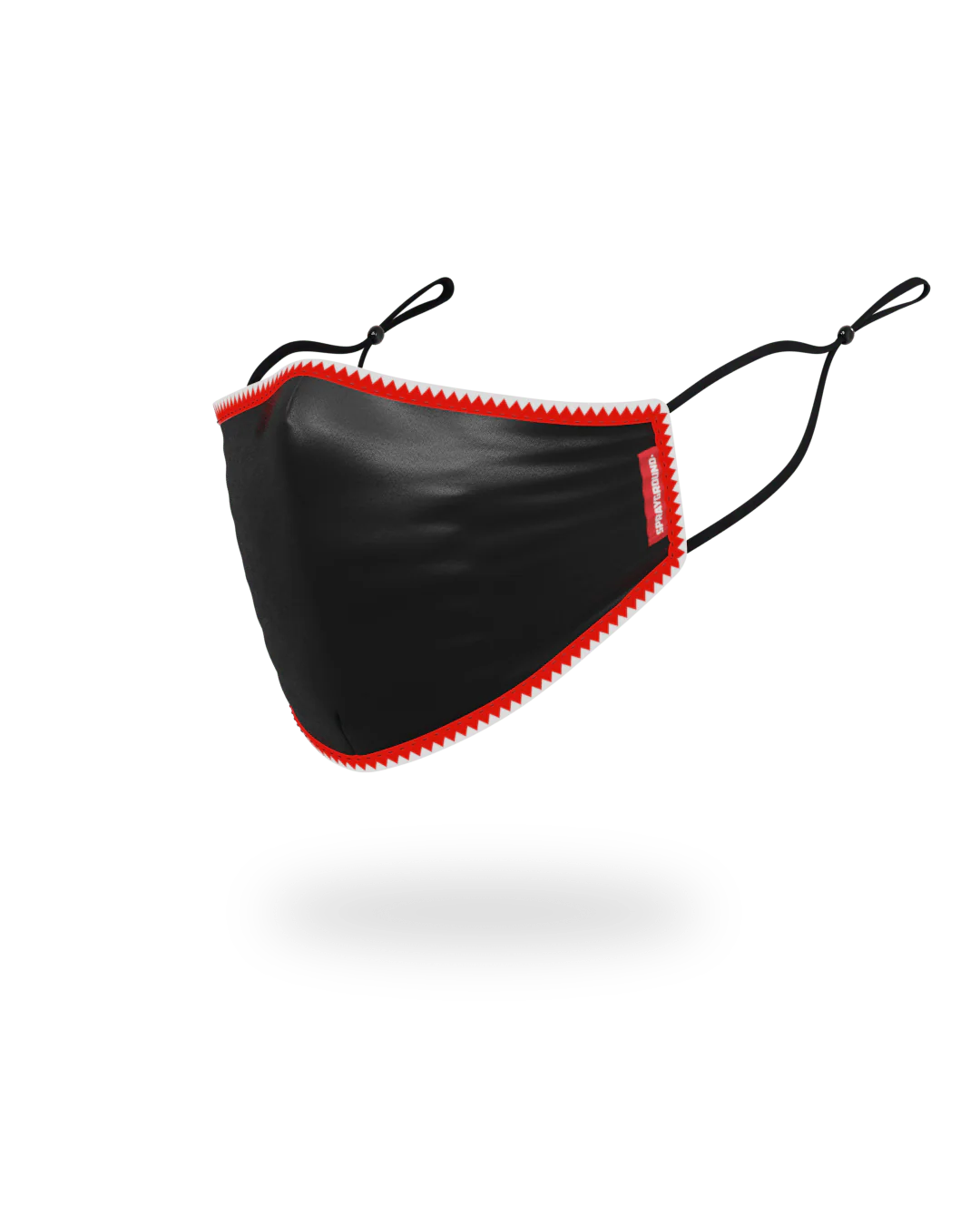 ADULT VERTICAL SHARK (BLACK) FORM-FITTING FACE MASK - Image 2