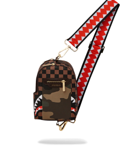 EXTERIOR GOLD ZIP POCKET SHARKS IN PARIS BACKPACK SLING
