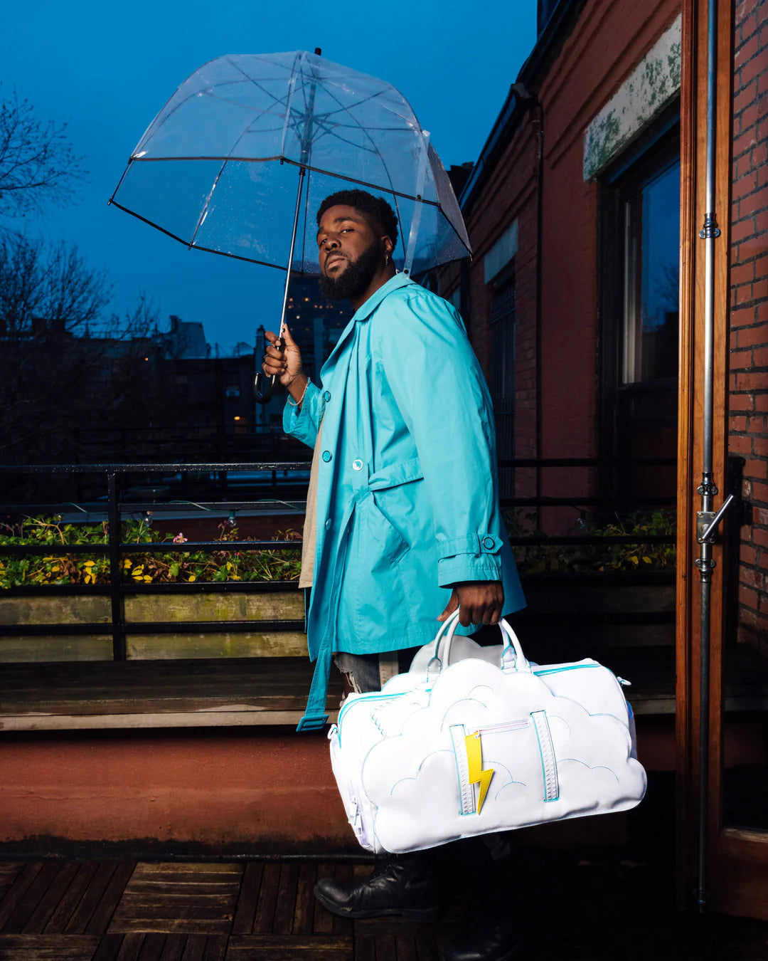 CLOUDY WITH A CHANCE OF SHARK DUFFLE - Image 7