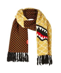 Alternative view of SPLIT CHECKERED SHARK SCARF