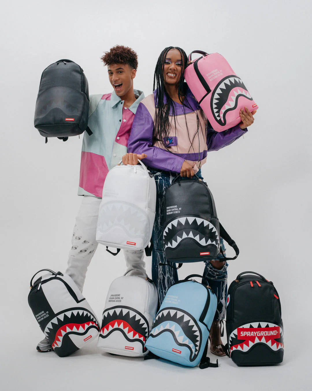 SHARK CENTRAL SPLIT BACKPACK BLK/WHT (DLXV) - Image 13