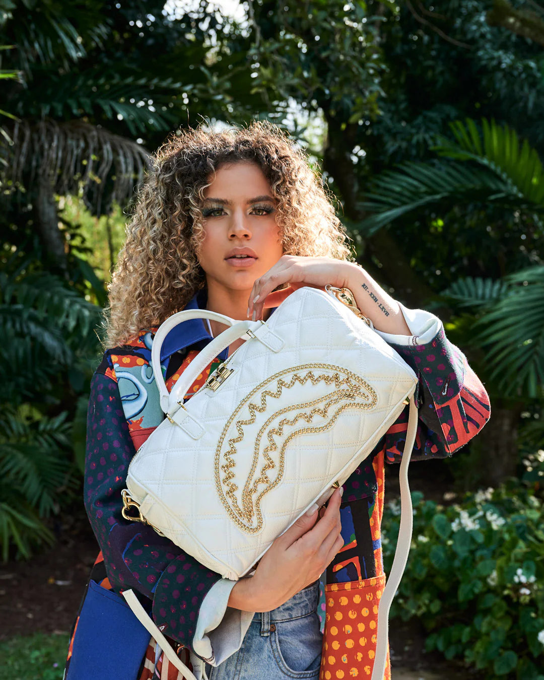 RIVIERA LE BLANC GOLD CHAIN SHARK MINI DUFFLE - Image 7