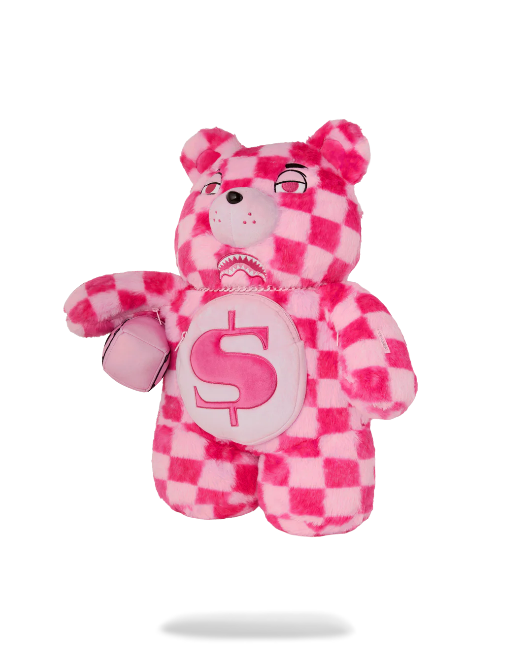 FURZILLA SHARK (PINK CHECK) MONEYBEAR BACKPACK - Image 3