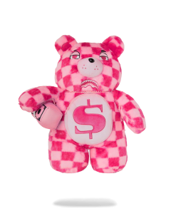 FURZILLA SHARK (PINK CHECK) MONEYBEAR BACKPACK