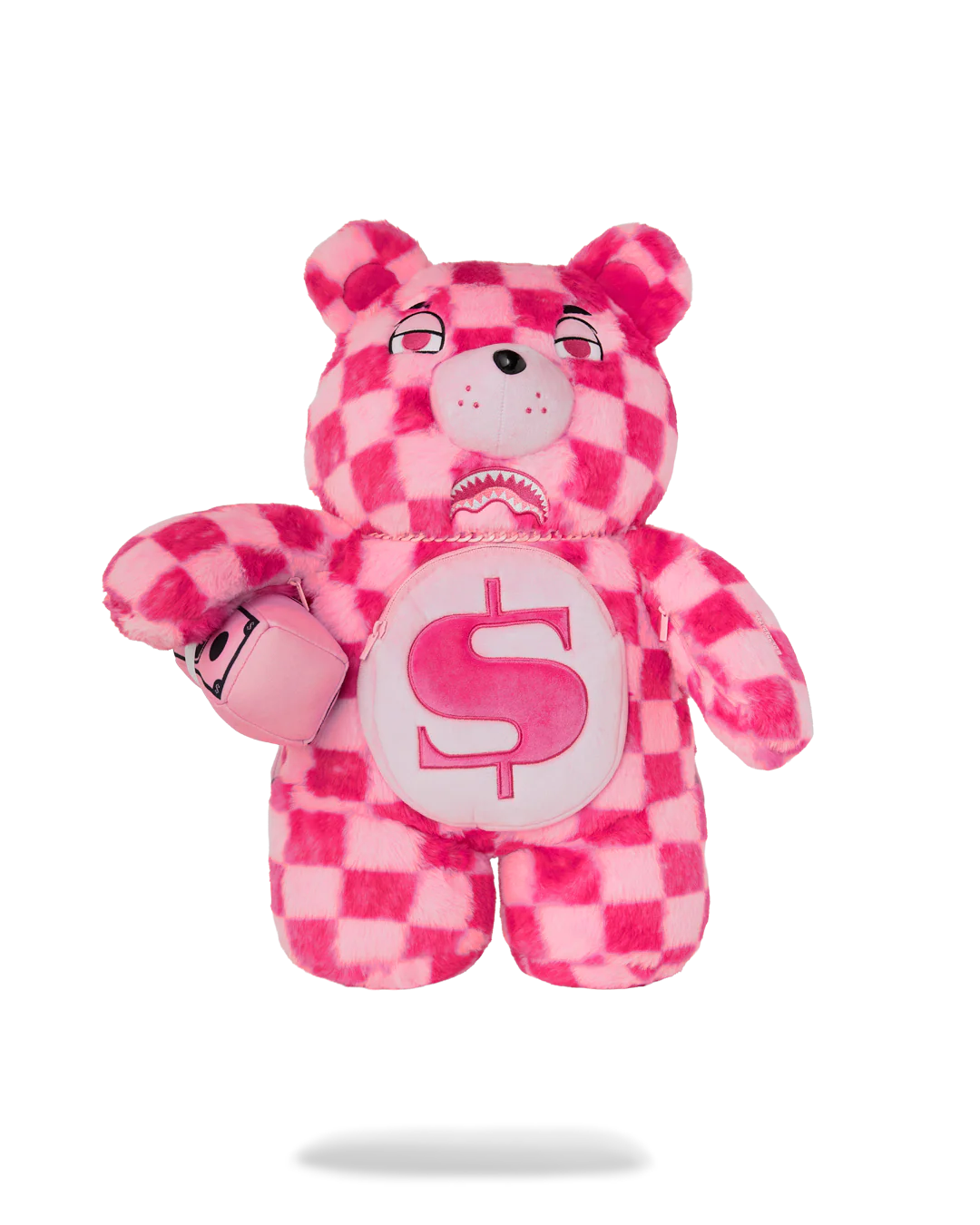 FURZILLA SHARK (PINK CHECK) MONEYBEAR BACKPACK